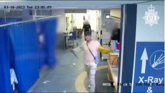 Police used a taser to subdue a man who was brandishing a knife and threatening hospital staff.