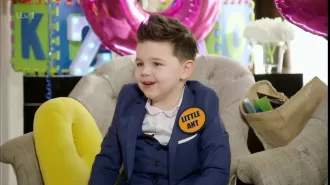Young Ant insults famous actors on TV show Saturday Night Takeaway by calling them 'old cheese bats'.