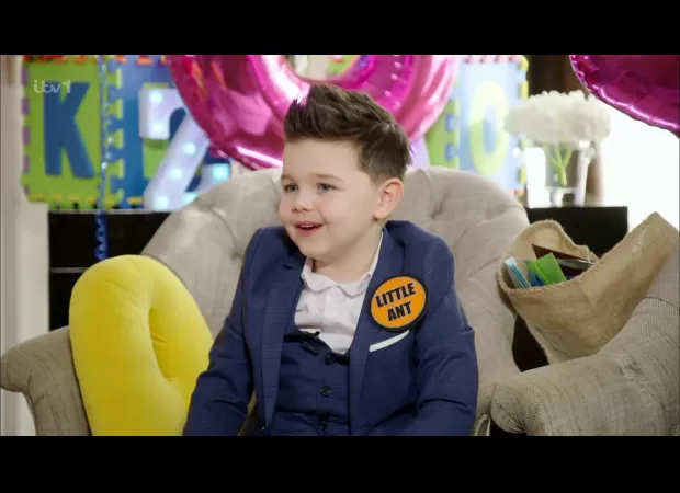 Young Ant insults famous actors on TV show Saturday Night Takeaway by calling them 'old cheese bats'.