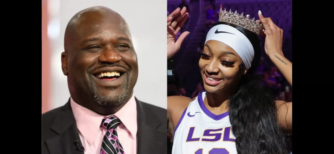 Shaquille O’Neal accompanies Angel Reese on her senior day at LSU basketball court.