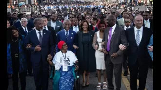 Kamala Harris leads 59th annual march on Edmund Pettus Bridge honoring Bloody Sunday.