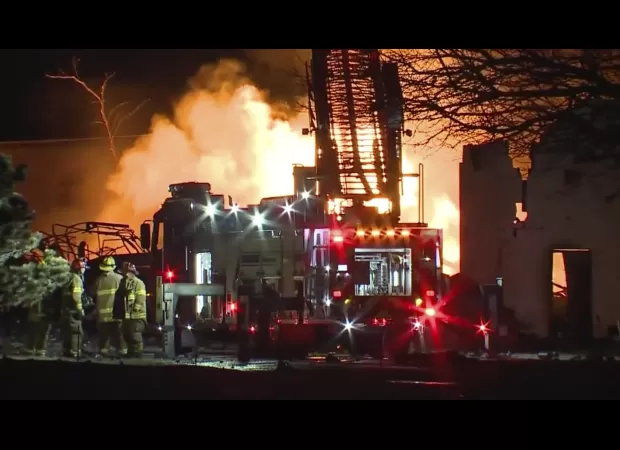 City hit by huge blast, locals warned to remain indoors.