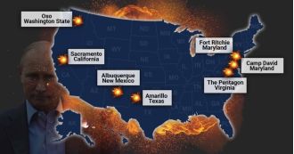 Map shows potential US targets in a nuclear war according to Putin's likely hit list.