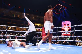 Joshua defeats Ngannou in second round with amazing knockout.