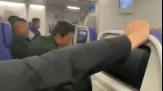 Video shows passengers terrified by strong turbulence on plane.