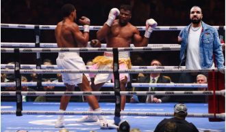Drake loses big on his bet on Francis Ngannou as Anthony Joshua wins the boxing match.