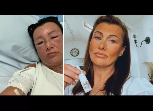 A 47-year-old woman hospitalized after using £25 'Barbie tan' drug.