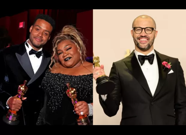 Three black winners at the Academy Awards: Da’Vine Joy, Cord Jefferson, and Kris Bowers.
