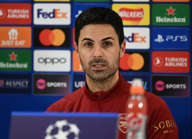 Arsenal coach Mikel Arteta reacts to remarks made by Porto head coach Sergio Conceicao.