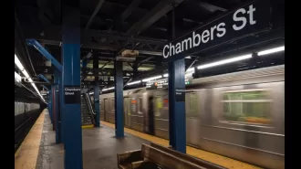 Man in New York arrested for pushing girlfriend onto subway tracks.
