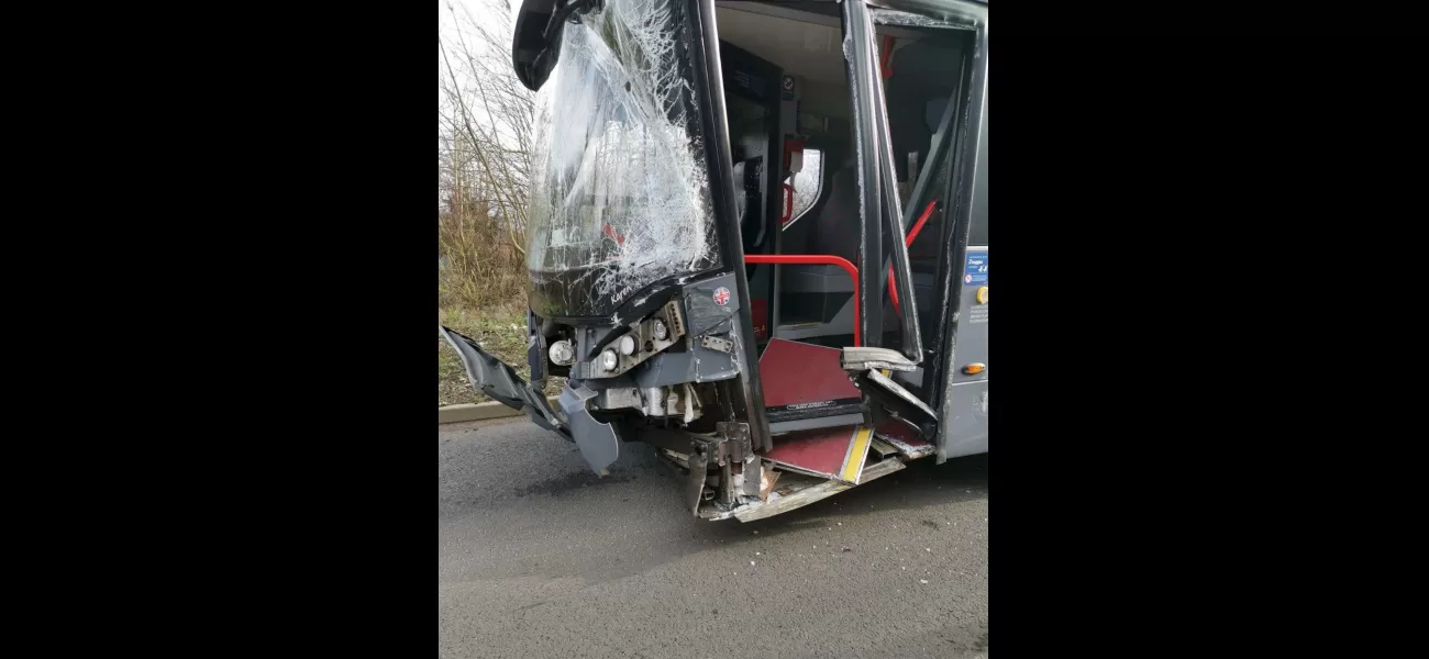 Impatient driver causes collision as double-decker bus hits BMW in bus lane.