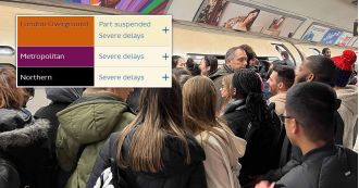 A broken train in London creates major travel disruption and long delays.