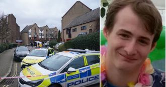 A stalker was armed with a sword and crossbow, threatening police before being shot by an officer.