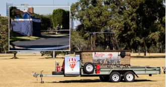 A person passed away from falling off a hot air balloon.