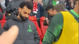 After an intense FA Cup win, a Man Utd fan taunts Mohamed Salah with laughter.