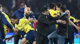 Soccer player Batshuayi tries kick on fan during violent Trabzonspor v Fenerbahce match.