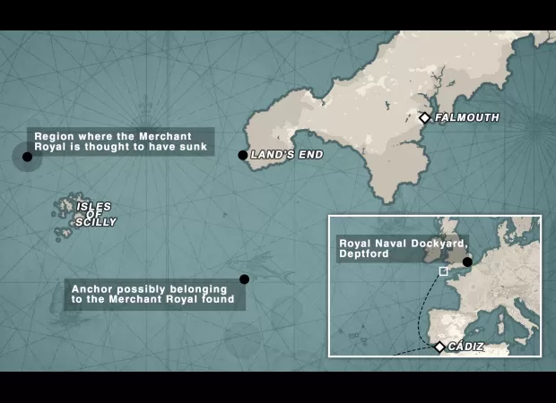 Search underway for sunken vessel from 1600s containing over £4 billion in gold.