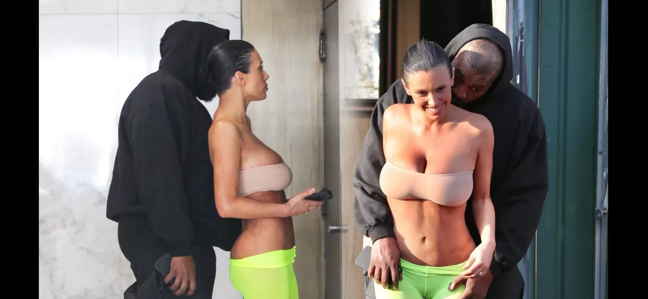 Kanye West publicly reveals Bianca Censori's rear end by pulling down her leggings during their romantic outing.