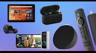Get huge savings on Amazon's own products like Echo Dot, Fire HD tablet, Ring Doorbell, and more - up to 67% off!