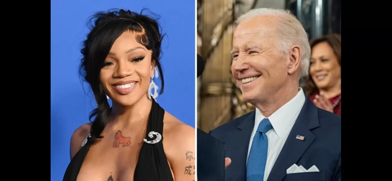 GloRilla, accompanied by Joe Biden, attends White House reception for Women's History Month.