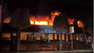 A bookstore was destroyed by fire, except for its collection of Bibles.