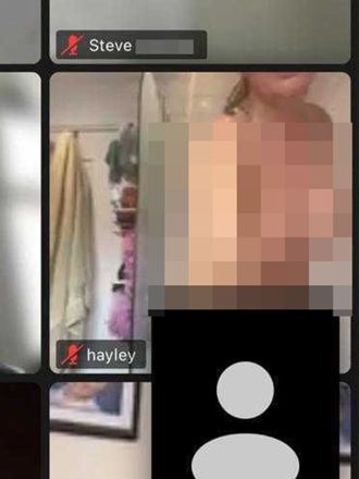 Woman accidentally exposes herself during funeral Zoom call.