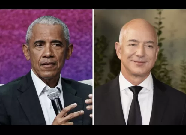 Obama and Bezos argue about prioritizing saving Earth versus exploring space.