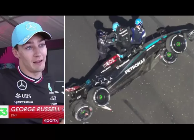 Russell and Alonso collide in Australian Grand Prix finale, sparking anger from Russell.