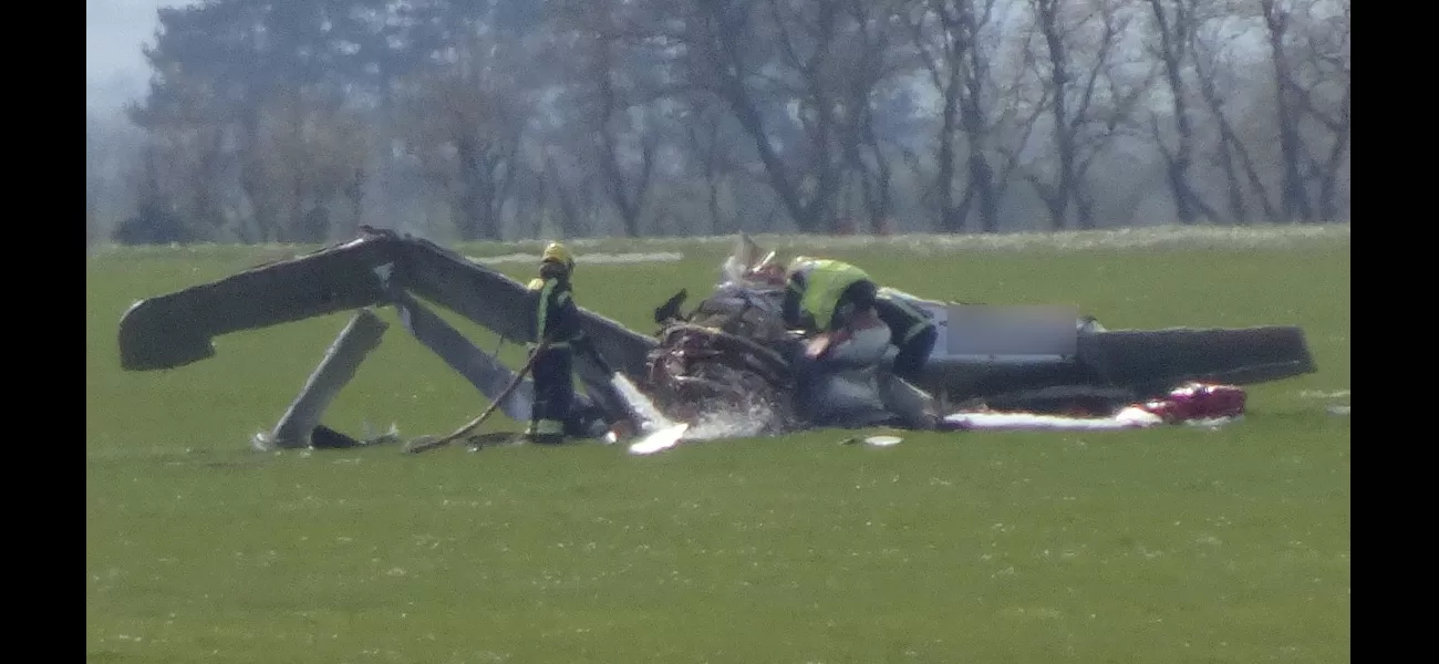 A private airplane crashes at museum airstrip while students watch.