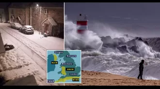 Snow greets Brits before being hit by 70mph Storm Nelson.
