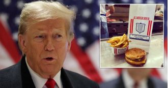 Trump hosted a dinner with $200 worth of burgers and hot dogs after paying respects at a police officer's wake.