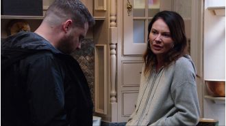 Chas is terrified by a surprising secret about Aaron Dingle in a preview clip for Emmerdale.