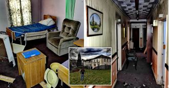 Photos in deserted nursing home resemble scenes from a scary movie.