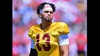 Caleb Williams' pink accessories cause a stir on social media with teasing comments.