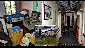 Photos in deserted nursing home resemble scenes from a scary movie.