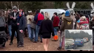 Police evict large crowd from Easter party.