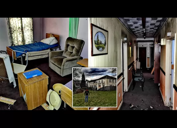 Photos in deserted nursing home resemble scenes from a scary movie.