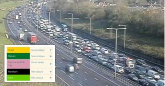 Crash on M25 closes road, London Underground faces major delays due to train issue.