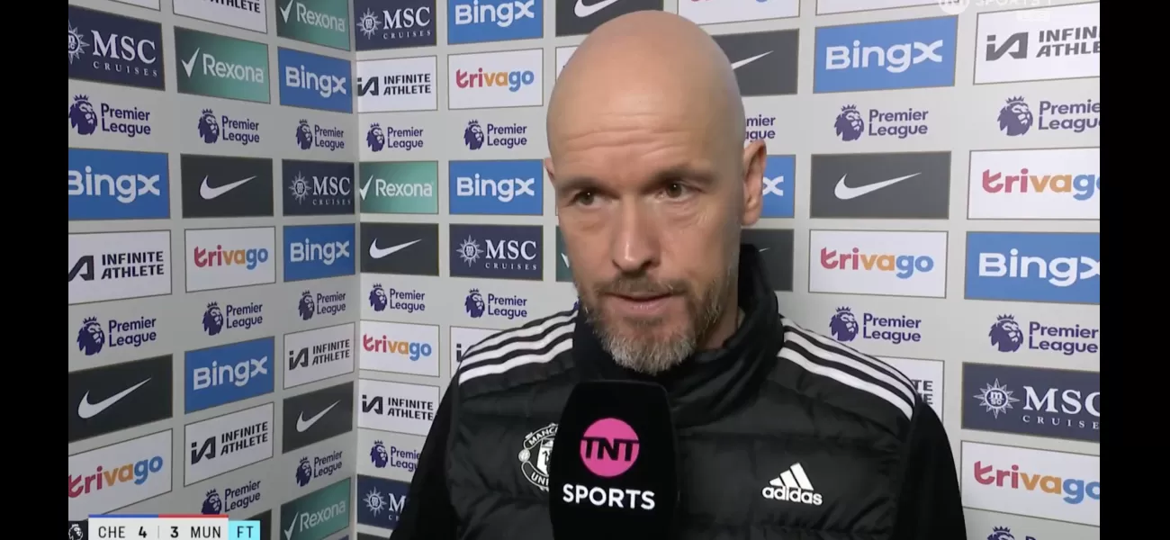 Ajax coach Erik ten Hag responds angrily to a reporter's question about Manchester United's record following their loss to Chelsea.