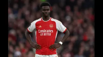 Arsenal's Bukayo Saka missing from practice ahead of game against Brighton, possibly due to injury.
