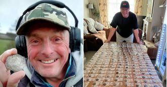 Lucky man wins metal detector, finds coins worth £23,000.