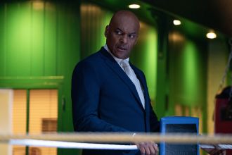 Celebrity Colin Salmon warns of character George Knight's fatal actions on EastEnders involving self harm.