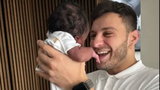 A celebrity from Strictly wins over fans by introducing her previous partner to her new baby.
