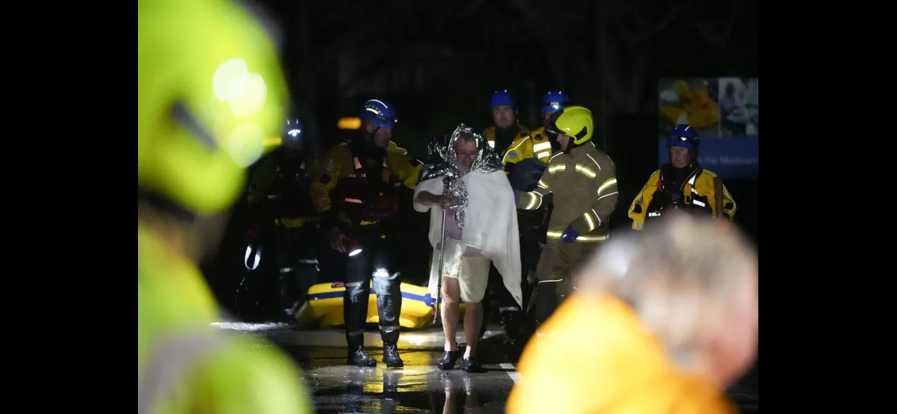 Hundreds of residents evacuated after river overflows its banks.