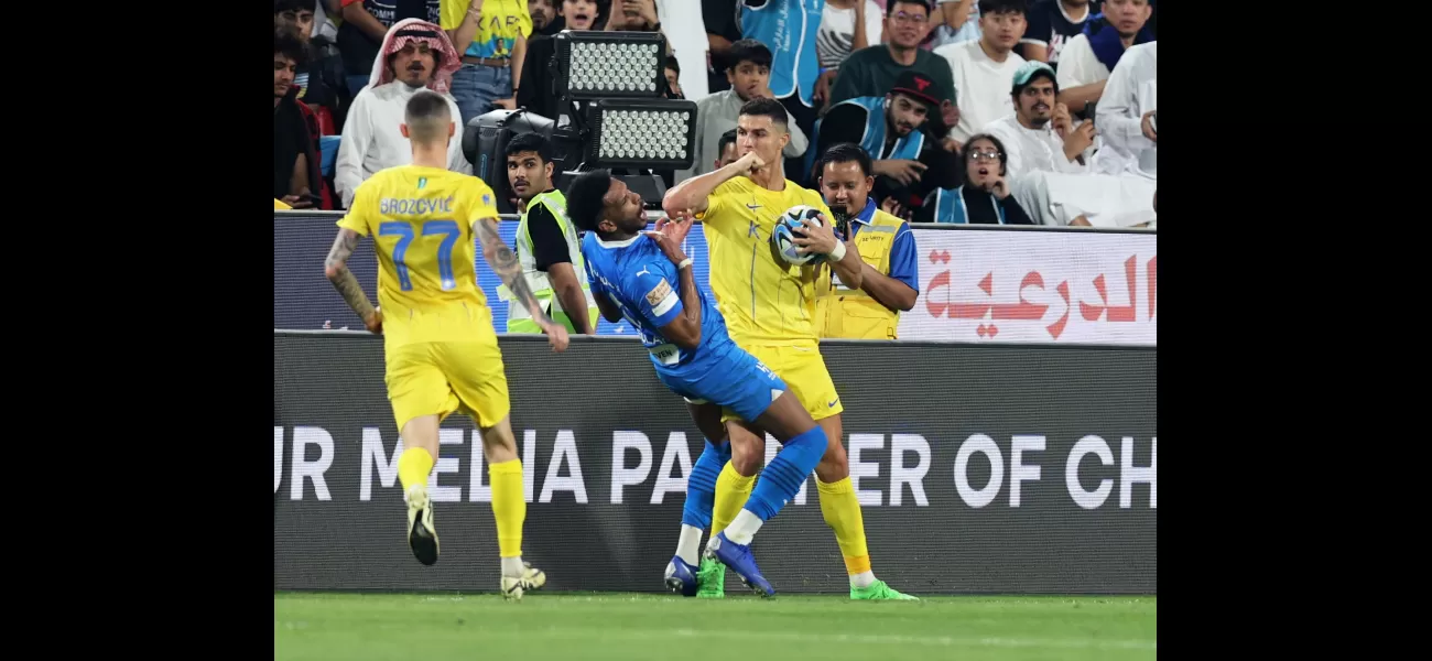 Ronaldo loses control in Al-Nassr's defeat, elbowing opponent and challenging referee.