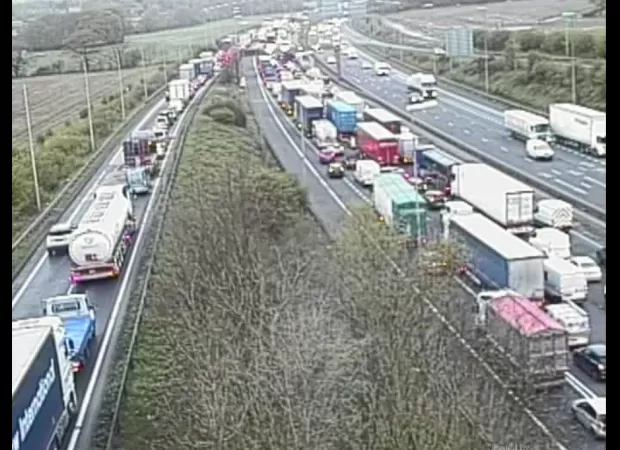 UK motorway closed due to a significant incident.