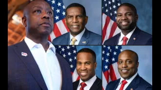 Tim Scott introduces a video series showcasing five Black Republican lawmakers from America.