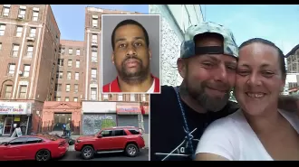 A man arrested for having a human head in his fridge shows defiance by sticking out his tongue.