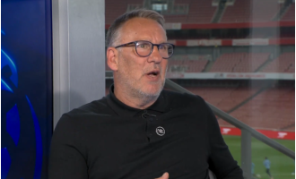 Merson criticizes Arsenal player for avoiding physical play in loss to Aston Villa.