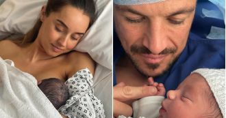 New dad Peter Andre shares precious photo with baby girl as fans eagerly anticipate her name.